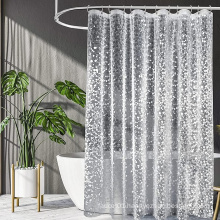 2021 Factory Wholesale European Thickened 3D Pebble Waterproof Transparent PEVA Bath Shower Curtain